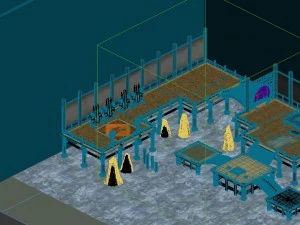 game model - indoor practice field 3D Model