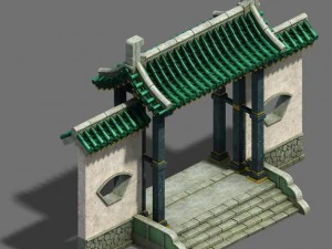 academia - pared de la puerta Modelo 3D