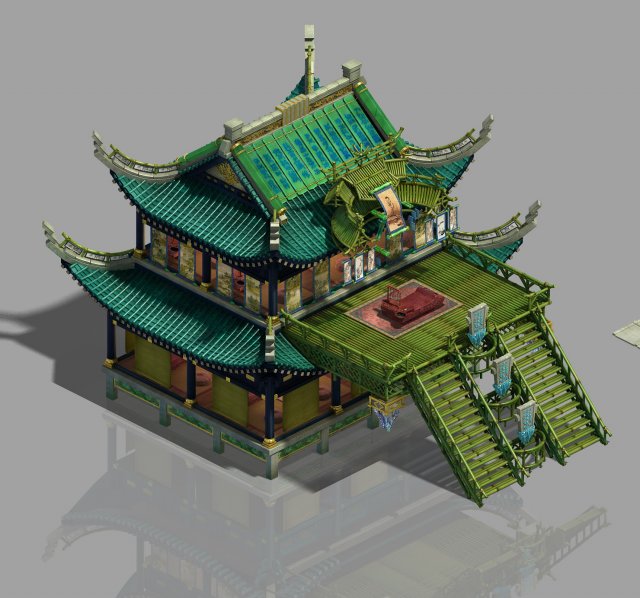 college - main building 3D Модель .c4d .max .obj .3ds .fbx .stl .blend 