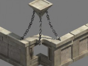 shushan - square - flowers - pull rod - pillars Modello 3D