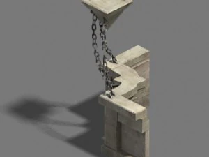 shushan - square - flowers - pull rod - pillars 3D Model