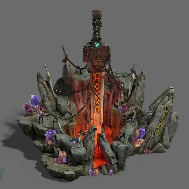 shushan - sword pool 3D Model .c4d .max .obj .3ds .fbx .stl .blend 