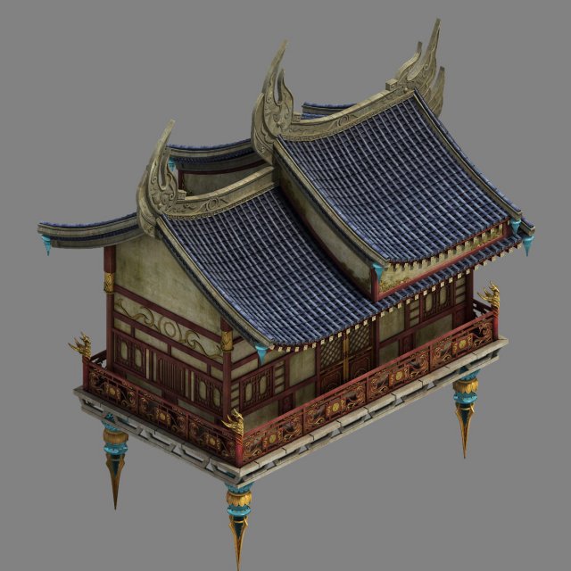 shushan - side hall 02 3D मॉडल .c4d .max .obj .3ds .fbx .stl .blend 