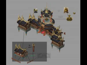 shushan - side hall 02 3D Model