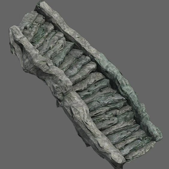 shushan - stone staircase 02 3D Model .c4d .max .obj .3ds .fbx .stl .blend