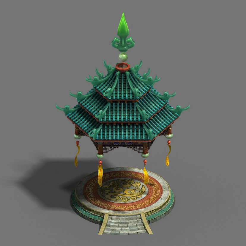 shushan - small pavilion 3D Model .c4d .max .obj .3ds .fbx .stl .blend 