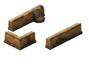 пустыня Гоби &ndash; земляная стена 3D Модель