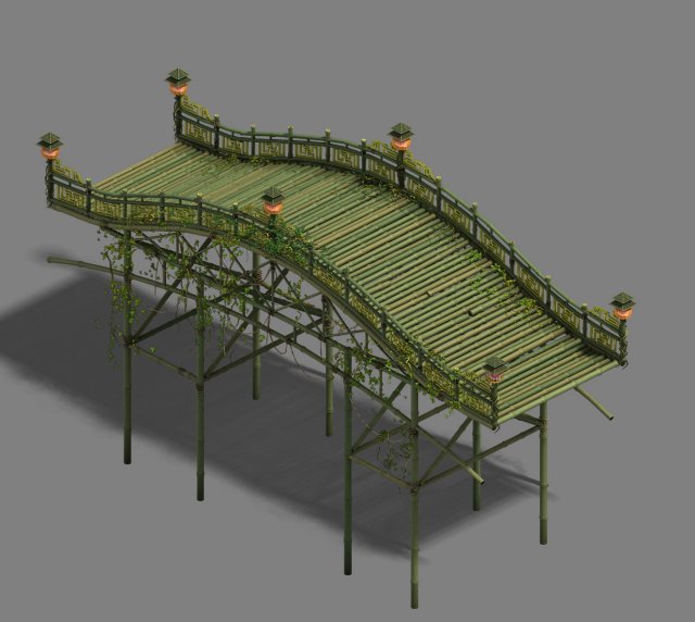 shushan - bamboo bridge 3D-Modell .c4d .max .obj .3ds .fbx .stl .blend 
