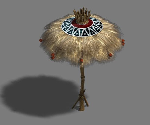 water cloud ze - grass umbrella Modèle 3D .c4d .max .obj .3ds .fbx .stl .blend