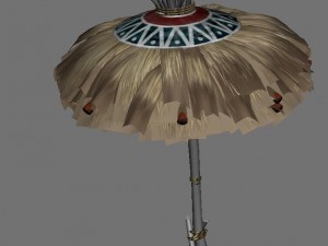 water cloud ze - grass umbrella Modèle 3D