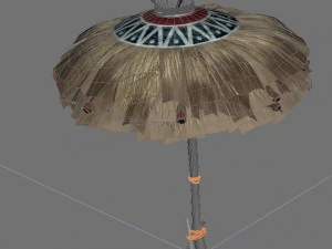 water cloud ze - grass umbrella 3D Model