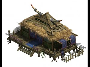 water cloud ze - horn cottage 3D Model
