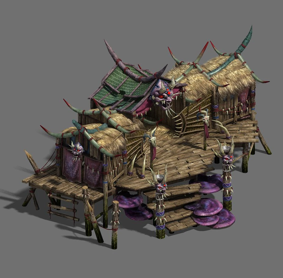 water cloud ze - witchcraft building 1 3D Model .c4d .max .obj .3ds .fbx .stl .blend 