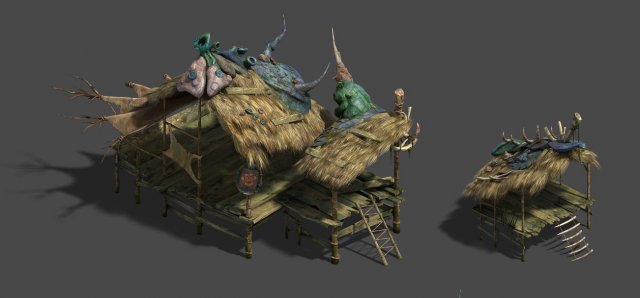 water cloudy - fish man cottage 3D Model .c4d .max .obj .3ds .fbx .stl .blend