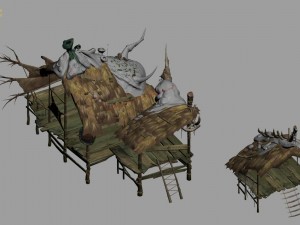 water cloudy - fish man cottage 3D Model