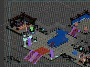 game model - martial arts game interior design 3D Model
