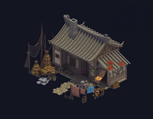 countryside - farmhouse 02 3D 모델 .c4d .max .obj .3ds .fbx .stl .blend 