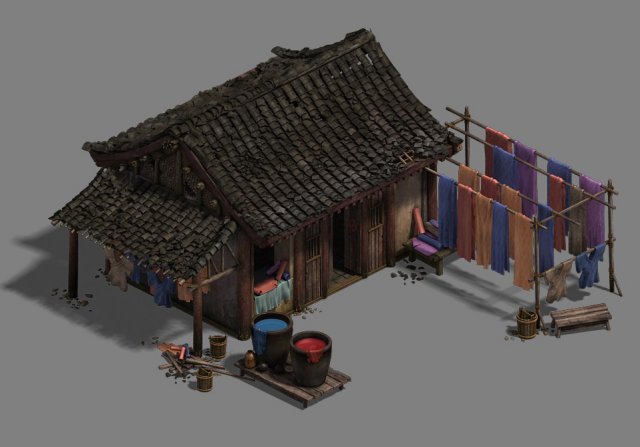 small town - clothing store Modelo 3D .c4d .max .obj .3ds .fbx .stl .blend
