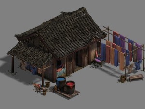 small town - clothing store 3D Model
