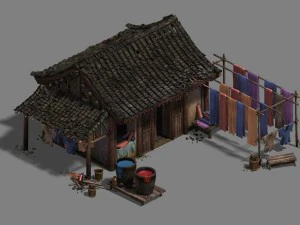 cidade pequena - loja de roupas Modelo 3D