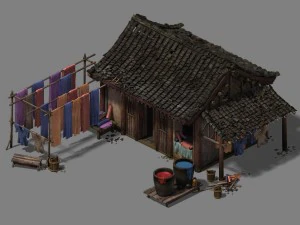 small town - clothing store 3D Model
