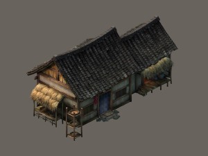 game model - small village wooden house 01 3D मॉडल