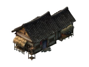 game model - small village wooden house 01 3D Model