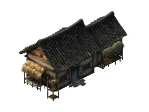 game model - small village wooden house 01 3D Model
