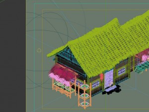 game model - small village wooden house 01 3D Model