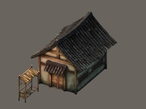game model - small village wooden house 02 3D मॉडल