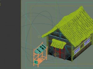 game model - small village wooden house 02 3D Model