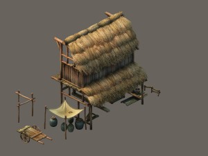 game model - small village wooden house 04 Modelo 3D