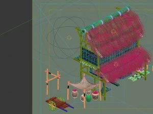 game model - small village wooden house 04 3D Model