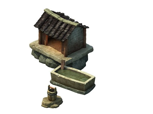 game model - small village wooden house 05 3D Model .c4d .max .obj .3ds .fbx .stl .blend 