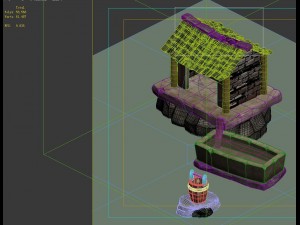 game model - small village wooden house 05 3D Модель
