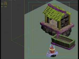 game model - small village wooden house 05 3D Model