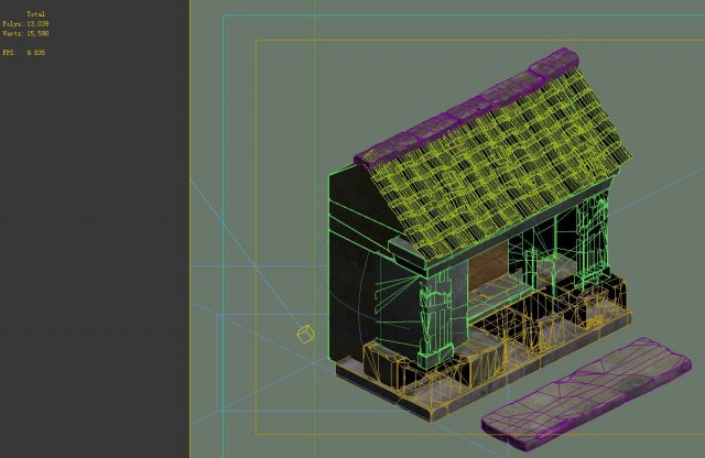 game model - small village wooden house 06 Model 3D .c4d .max .obj .3ds .fbx .stl .blend 