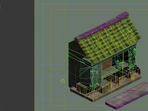 game model - small village wooden house 06 3D Model