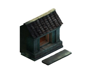 game model - small village wooden house 06 Model 3D