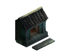 game model - small village wooden house 06 3D Model