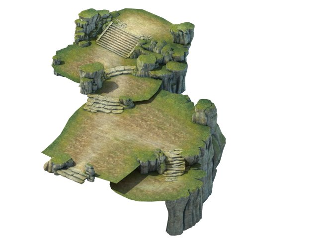 game model - small village hill road 3D 모델 .c4d .max .obj .3ds .fbx .stl .blend