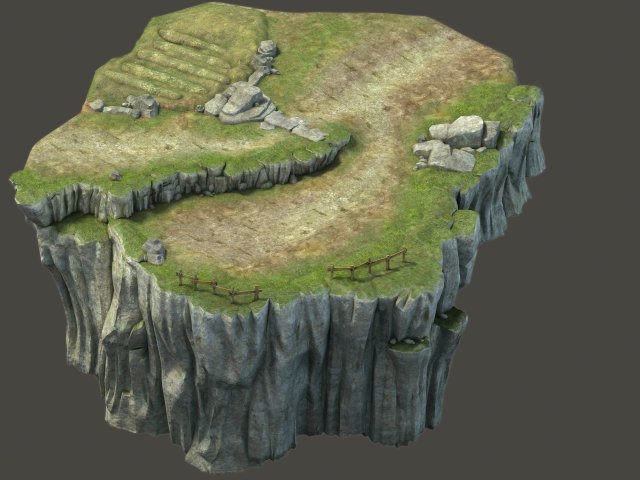 game model - small village hill road 03 Model 3D .c4d .max .obj .3ds .fbx .stl .blend 