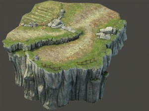 game model - small village hill road 03 3D Model
