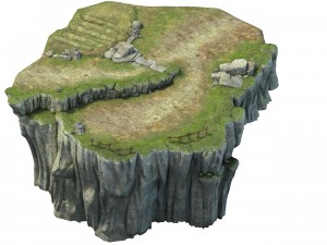 game model - small village hill road 03 Model 3D
