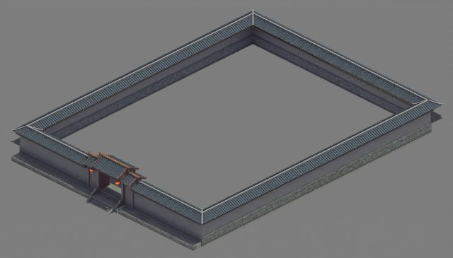 yamen facade 3D Model .c4d .max .obj .3ds .fbx .stl .blend 