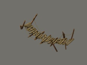 field - broken wood bridge 03 Modello 3D
