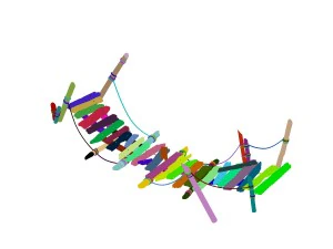 field - broken wood bridge 03 3D Model