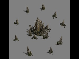 field - stone and flag 3D-Modell