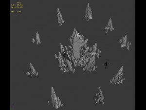 field - stone and flag 3D-Modell
