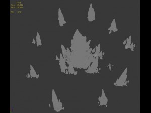 field - stone and flag 3D-Modell